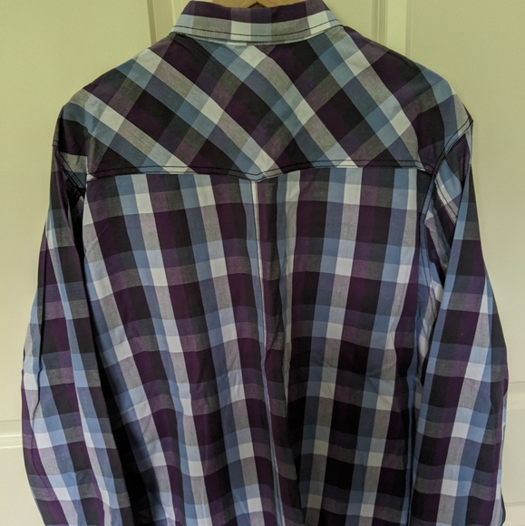 👣Eighty Eight Purple and Black Plaid Western Shirt - Picture 4 of 4